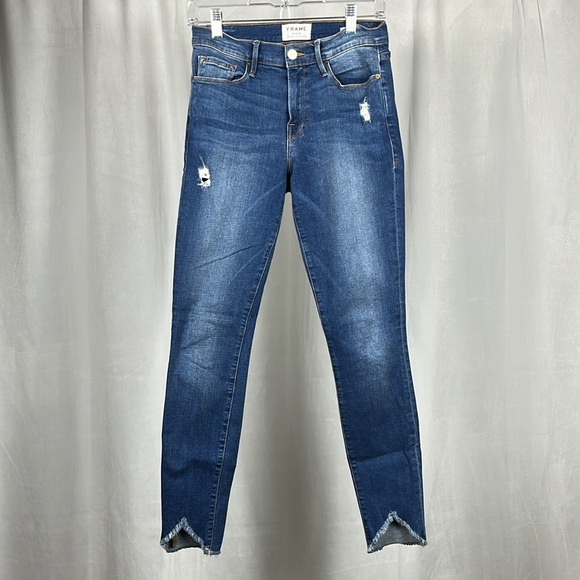 FRAME Le Skinny de Jeanne in Seabright. - Picture 2 of 10